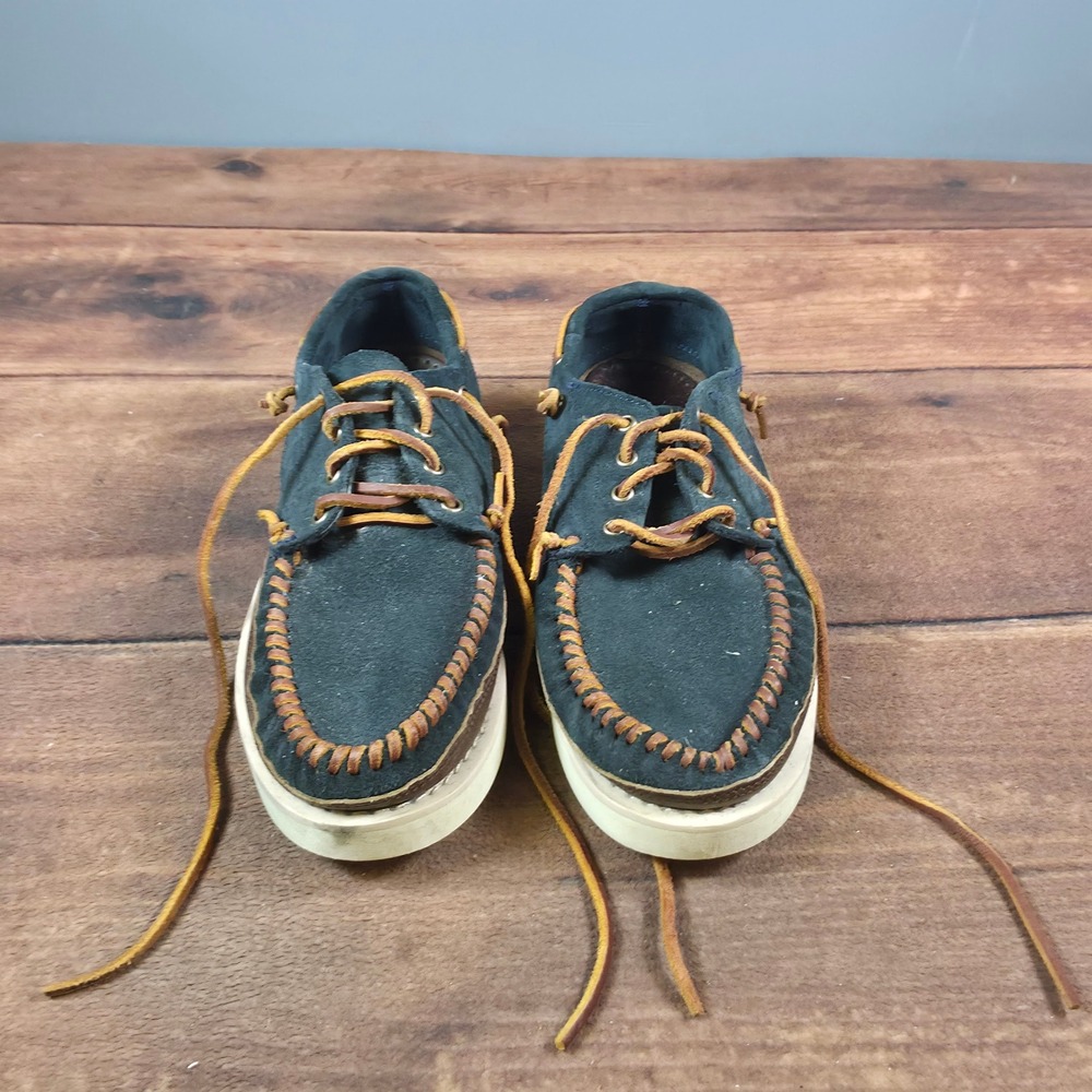 Sebago Campsides Boat Shoes Mens 11 Navy Blue Good Suede Leather Wedge Sole